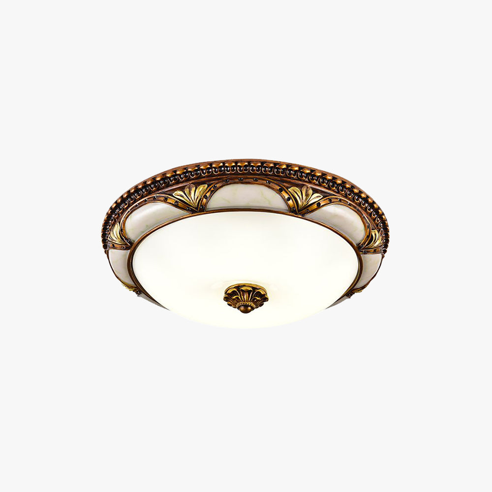 Retro Plafondlamp Hars Glas Vintage Messing Slaapkamer Gang LED 3 Lichtkleuren