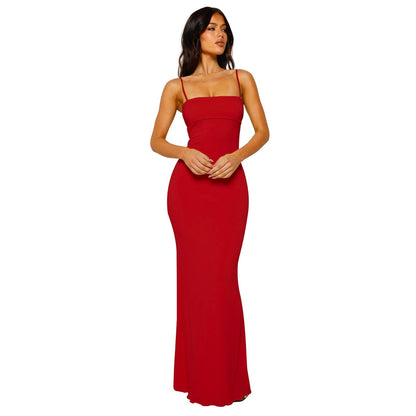 Elegante Bodycon Jurk Maxi Lengte Zwart