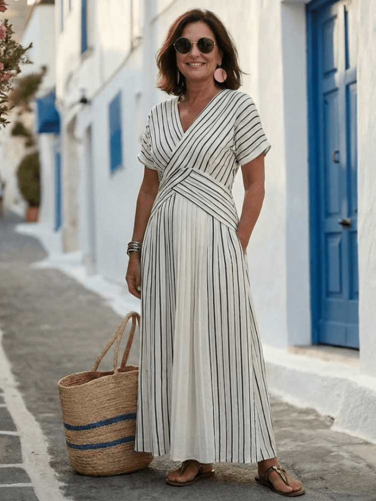 Alice | Elegante midi-jurk voor dames met korte mouwen 4