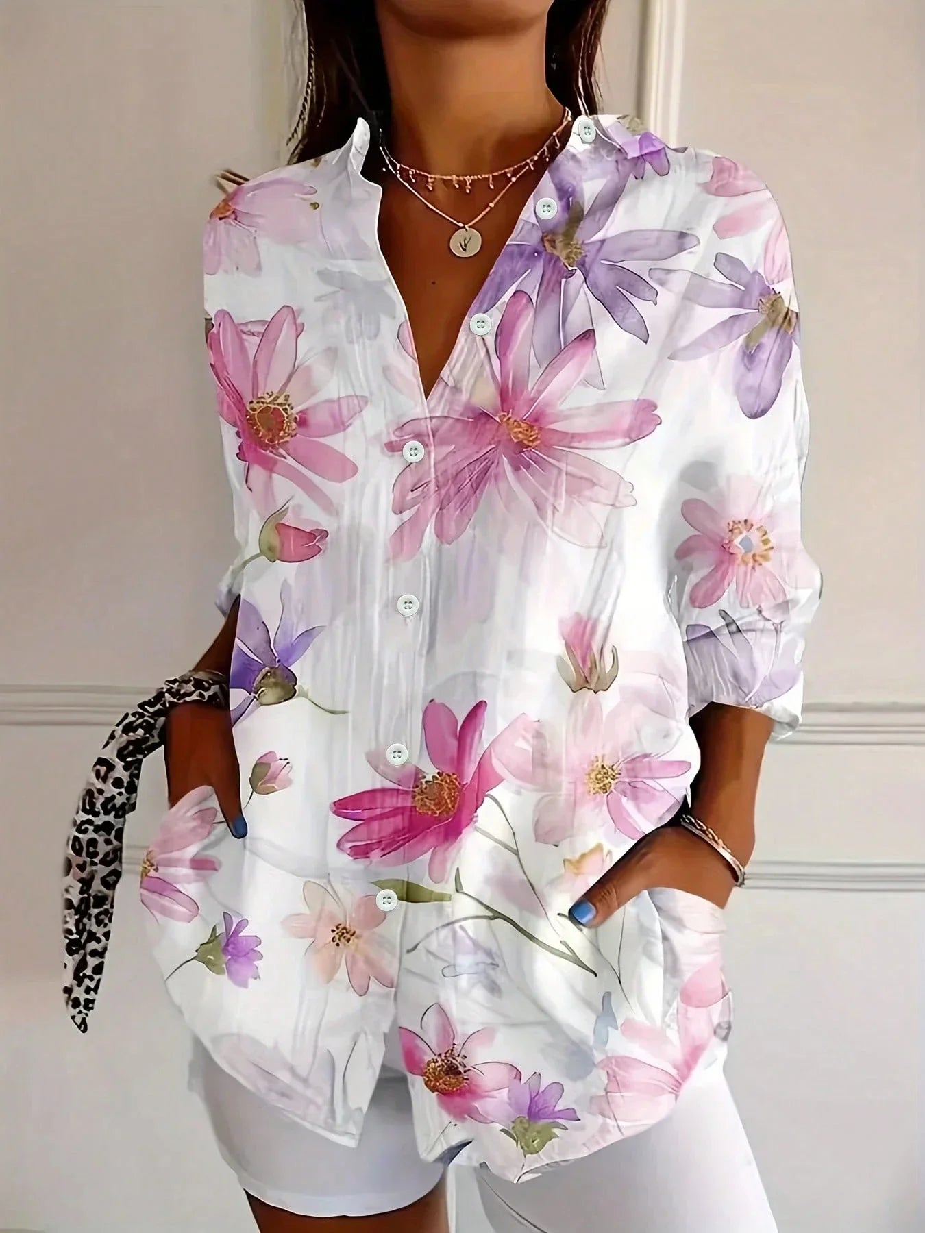 Alicia Dames Blouse | Kleurrijke Bloemenprint, Luchtige Pasvorm 3