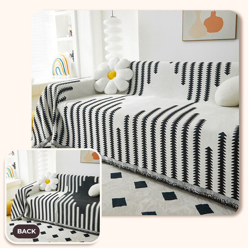 Chenille Bankhoes Tweezijdig Krasbestendig Beschermhoes voor Bank Universeel Sofaovertrek Woondecoratie