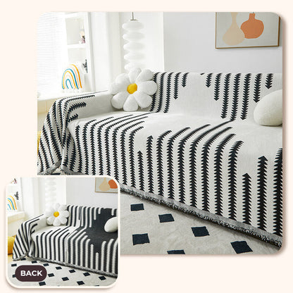 Chenille Bankhoes Tweezijdig Krasbestendig Beschermhoes voor Bank Universeel Sofaovertrek Woondecoratie