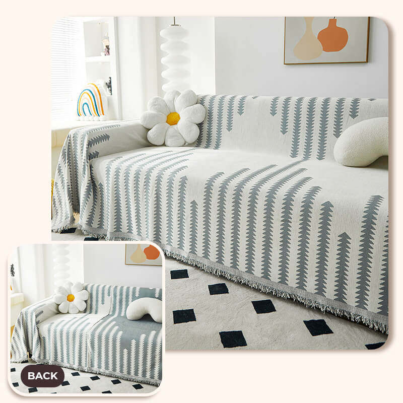 Chenille Bankhoes Tweezijdig Krasbestendig Beschermhoes voor Bank Universeel Sofaovertrek Woondecoratie