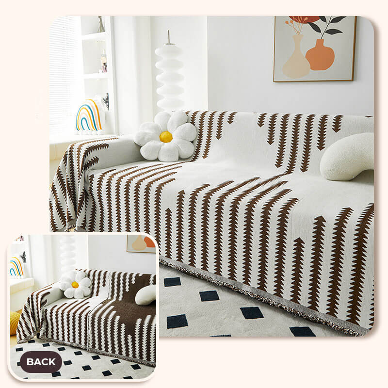 Chenille Bankhoes Tweezijdig Krasbestendig Beschermhoes voor Bank Universeel Sofaovertrek Woondecoratie