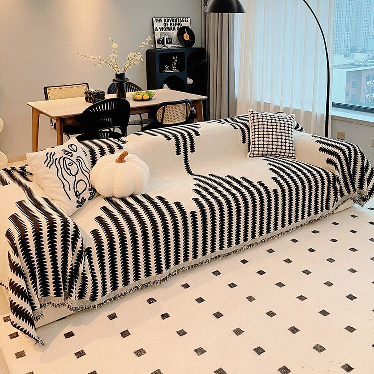Chenille Bankhoes Tweezijdig Krasbestendig Beschermhoes voor Bank Universeel Sofaovertrek Woondecoratie