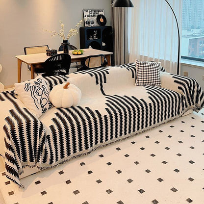Chenille Bankhoes Tweezijdig Krasbestendig Beschermhoes voor Bank Universeel Sofaovertrek Woondecoratie