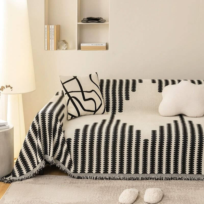 Chenille Bankhoes Tweezijdig Krasbestendig Beschermhoes voor Bank Universeel Sofaovertrek Woondecoratie