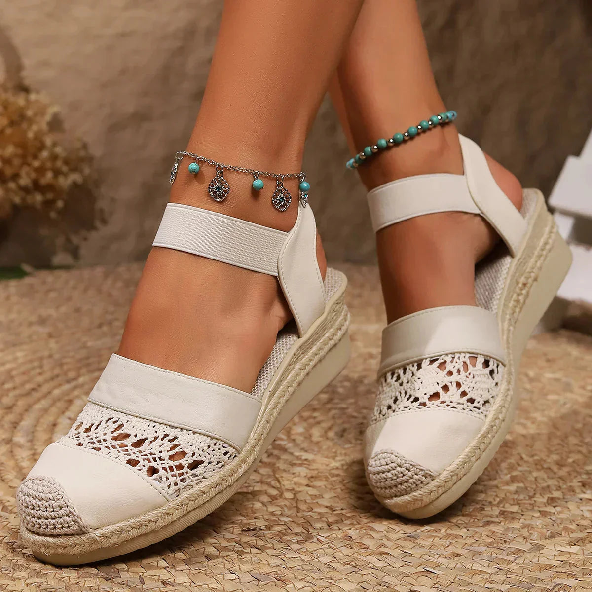 Dames Hak Sandalen Comfortabel Gesloten Teen