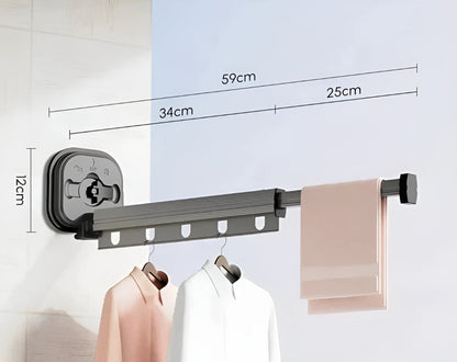Wand Kledingrek Aluminium Uitschuifbaar Inklapbaar Zonder Boren