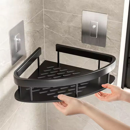 Doucheplank Aluminium Zelfklevend Zilver Hoek Wandplank Badkamer Organizer Zonder Boren Opbergrek Shampoo Zeep