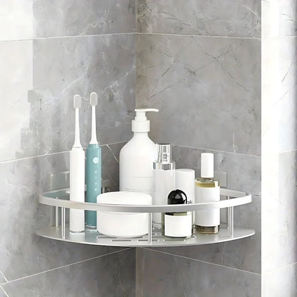 Hoek Douche Rek Zonder Boren – Aluminium Badkamer Doucherek met Afvoer & Roestvrije Coating