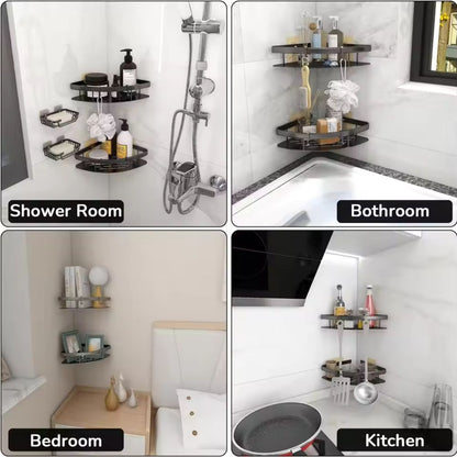 Aluminium Doucheplank met Gebogen Ontwerp – Zelfklevende Wandmontage voor Shampoo en Douchegels