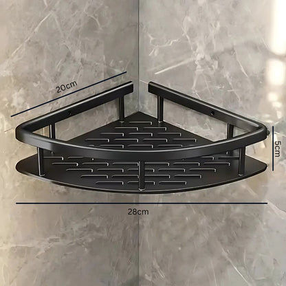 Hoek Douche Rek Zonder Boren – Aluminium Badkamer Doucherek met Afvoer & Roestvrije Coating