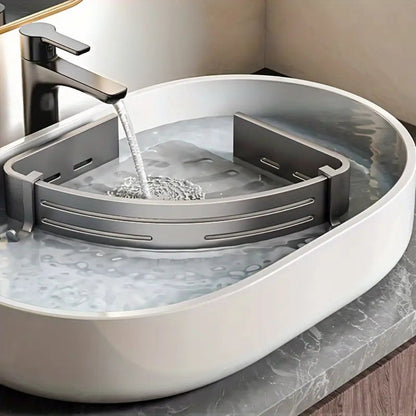 Hoekdouche Organizer Aluminium Zelfklevend Zonder Boren Badkamerrek Roestvrij Keuken Opbergsysteem Wandrek