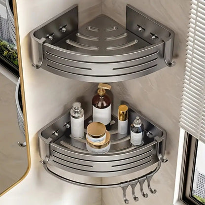 Hoekdouche Organizer Aluminium Zelfklevend Zonder Boren Badkamerrek Roestvrij Keuken Opbergsysteem Wandrek