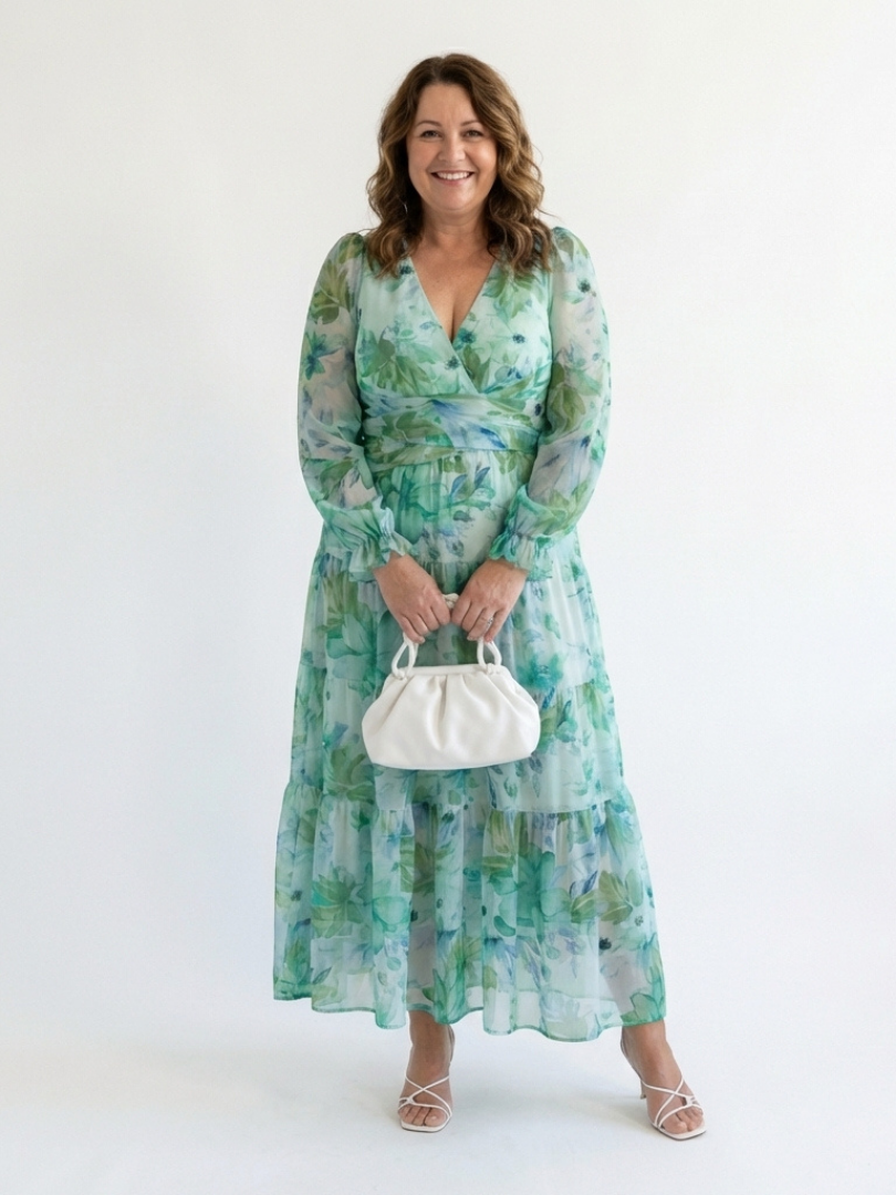 Aly Dames Maxi Jurk | Bloemenprint, Lange Mouwen, Lichtgewicht 2