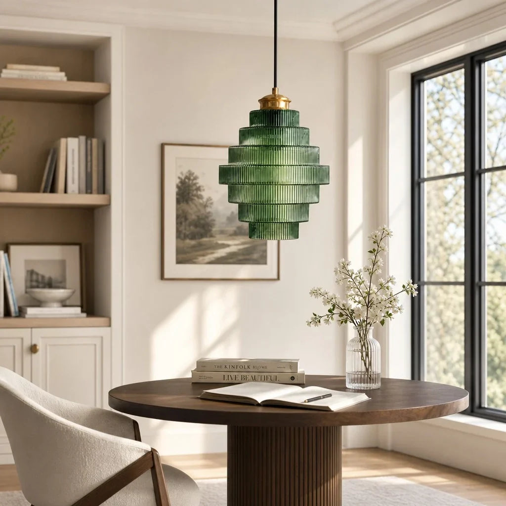 Glazen Hanglamp Gestreept Gekleurd Glas Flesmodel Scandinavische Verlichting voor Eetkamer Woonkamer Keukeneiland