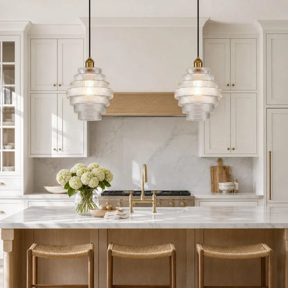 Glazen Hanglamp Gestreept Gekleurd Glas Flesmodel Scandinavische Verlichting voor Eetkamer Woonkamer Keukeneiland