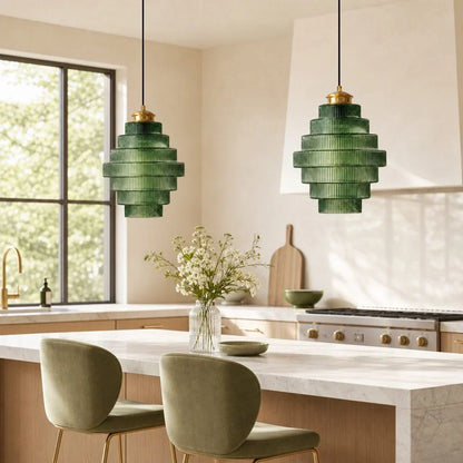 Glazen Hanglamp Gestreept Gekleurd Glas Flesmodel Scandinavische Verlichting voor Eetkamer Woonkamer Keukeneiland