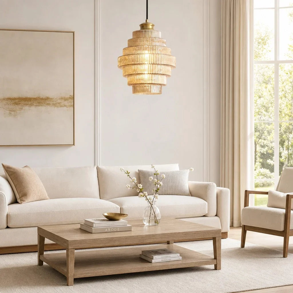 Glazen Hanglamp Gestreept Gekleurd Glas Flesmodel Scandinavische Verlichting voor Eetkamer Woonkamer Keukeneiland