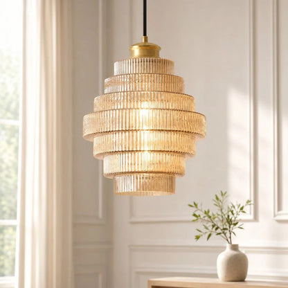 Glazen Hanglamp Gestreept Gekleurd Glas Flesmodel Scandinavische Verlichting voor Eetkamer Woonkamer Keukeneiland