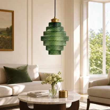 Glazen Hanglamp Gestreept Gekleurd Glas Flesmodel Scandinavische Verlichting voor Eetkamer Woonkamer Keukeneiland