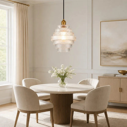 Glazen Hanglamp Gestreept Gekleurd Glas Flesmodel Scandinavische Verlichting voor Eetkamer Woonkamer Keukeneiland