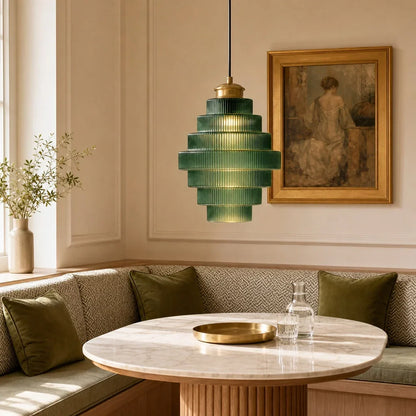 Glazen Hanglamp Gestreept Gekleurd Glas Flesmodel Scandinavische Verlichting voor Eetkamer Woonkamer Keukeneiland
