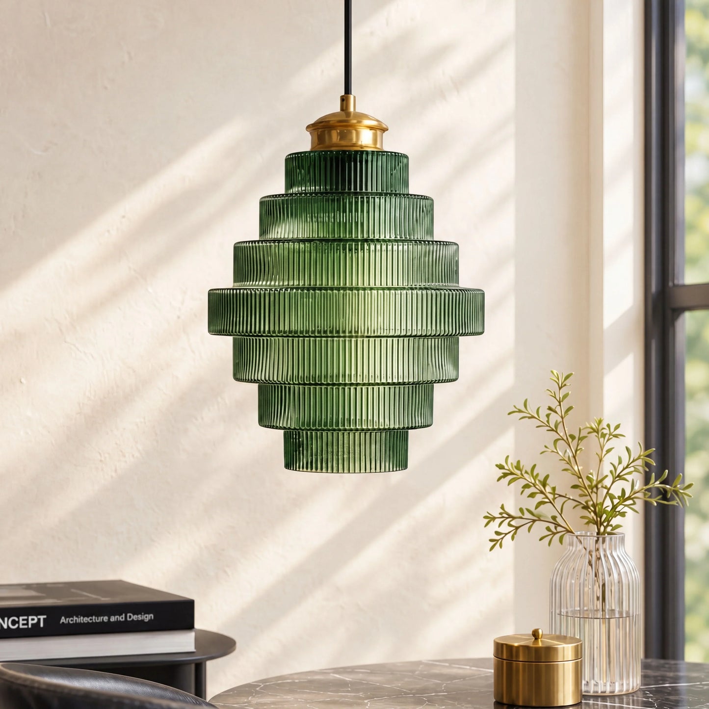 Glazen Hanglamp Gestreept Gekleurd Glas Flesmodel Scandinavische Verlichting voor Eetkamer Woonkamer Keukeneiland