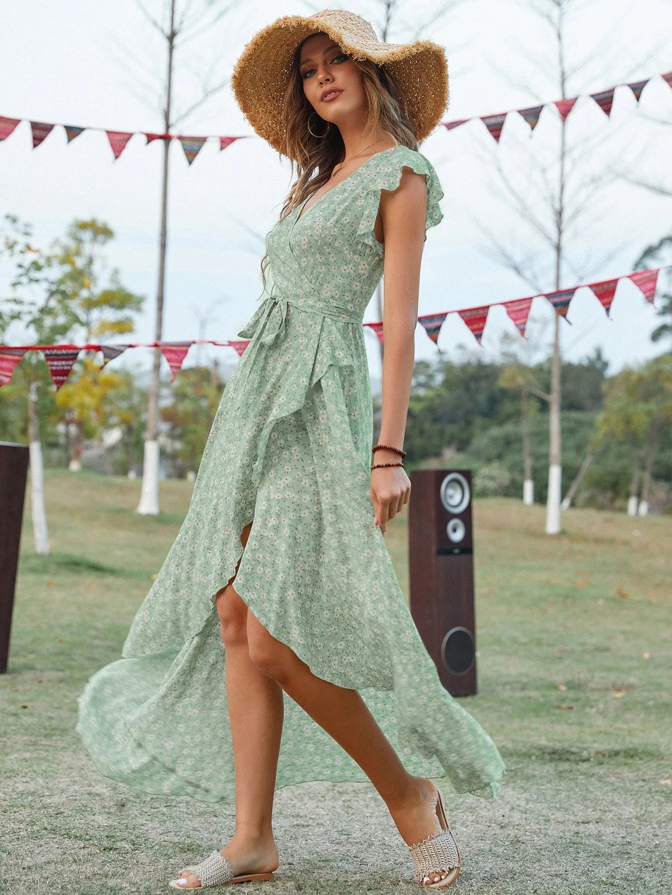 Jurk met Bloemenprint Zomerjurk Vrouw