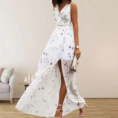 Zomerjurk Vrouw Gedrukt met Stropdas Design