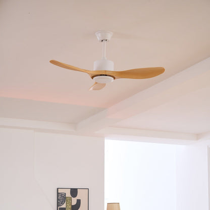Minimalistische Plafondventilator Hout 106-132cm Met Afstandsbediening 5 Snelheden Omkeerbaar Koper Motor AC 110-240V