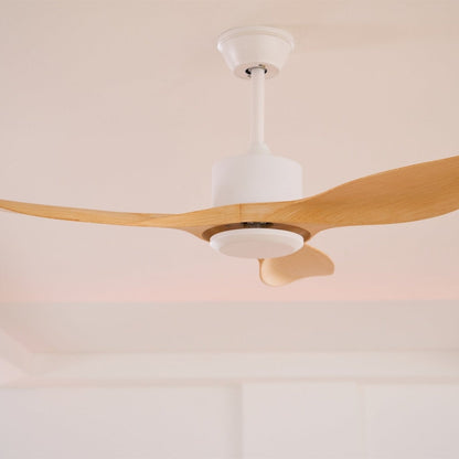 Minimalistische Plafondventilator Hout 106-132cm Met Afstandsbediening 5 Snelheden Omkeerbaar Koper Motor AC 110-240V