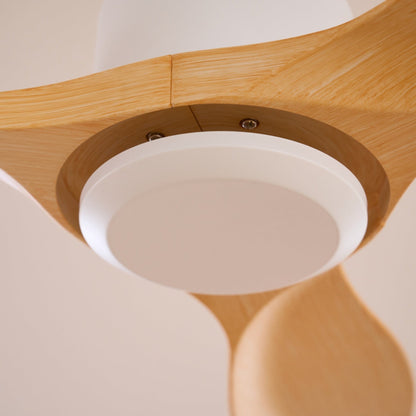 Minimalistische Plafondventilator Hout 106-132cm Met Afstandsbediening 5 Snelheden Omkeerbaar Koper Motor AC 110-240V