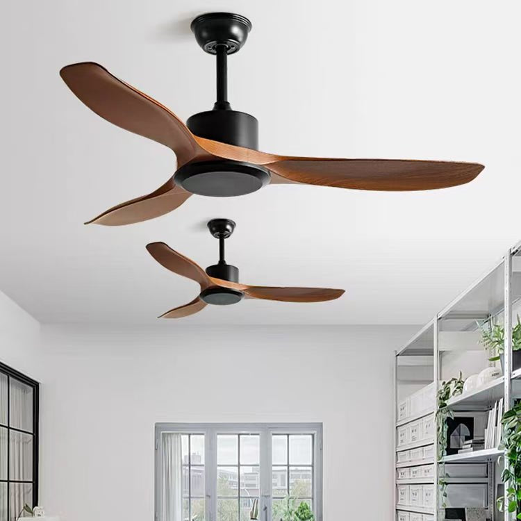 Minimalistische Plafondventilator Hout 106-132cm Met Afstandsbediening 5 Snelheden Omkeerbaar Koper Motor AC 110-240V