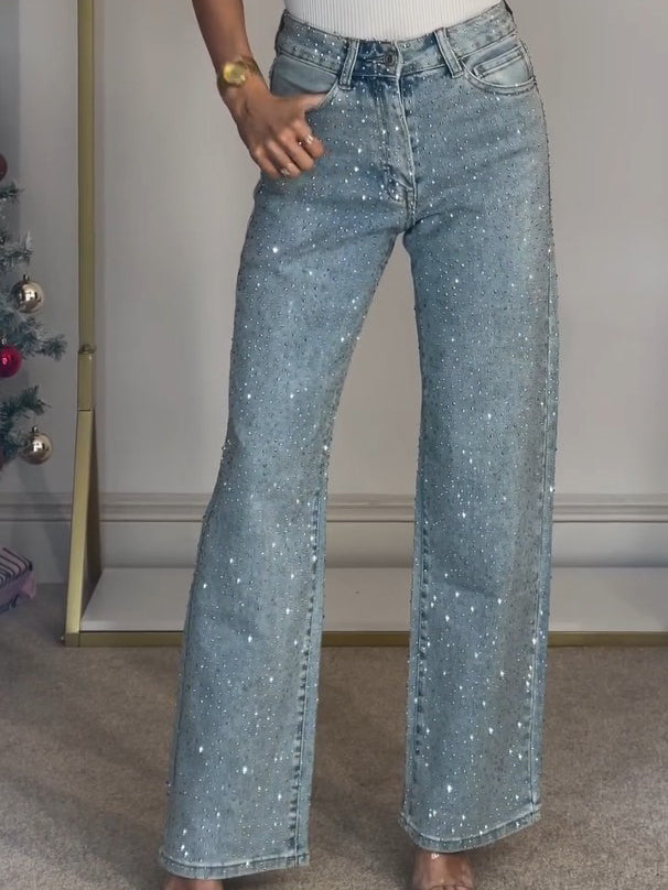 Glitter Jeansbroek Vrouwelijk Stylisch voor Dames - StudioMarella
