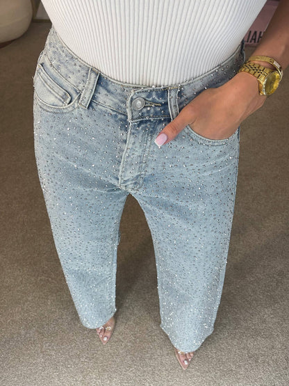 Glitter Jeansbroek voor Vrouw Isabella Stijl