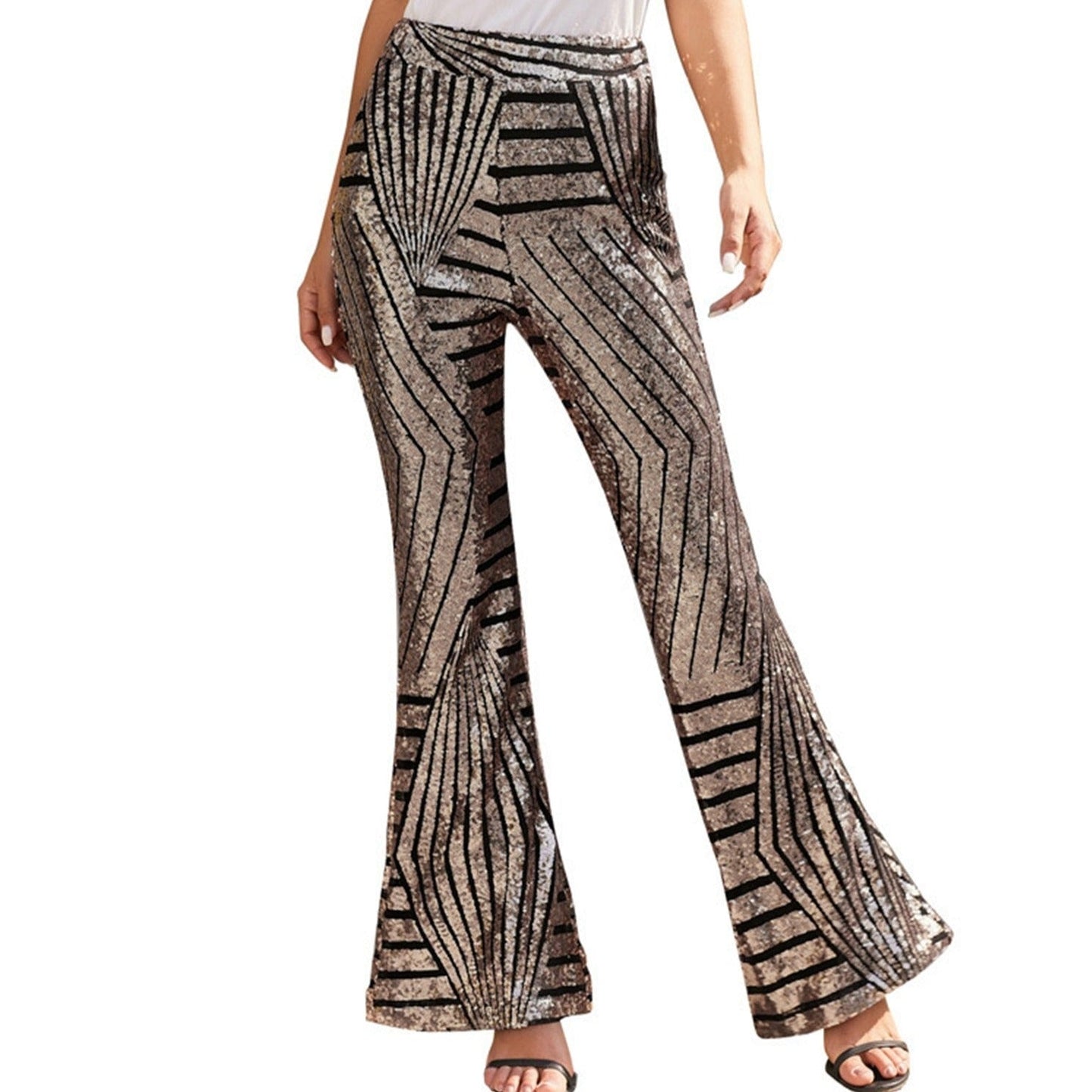 Glitter Pailletten Broek Elegante Feestoutfit