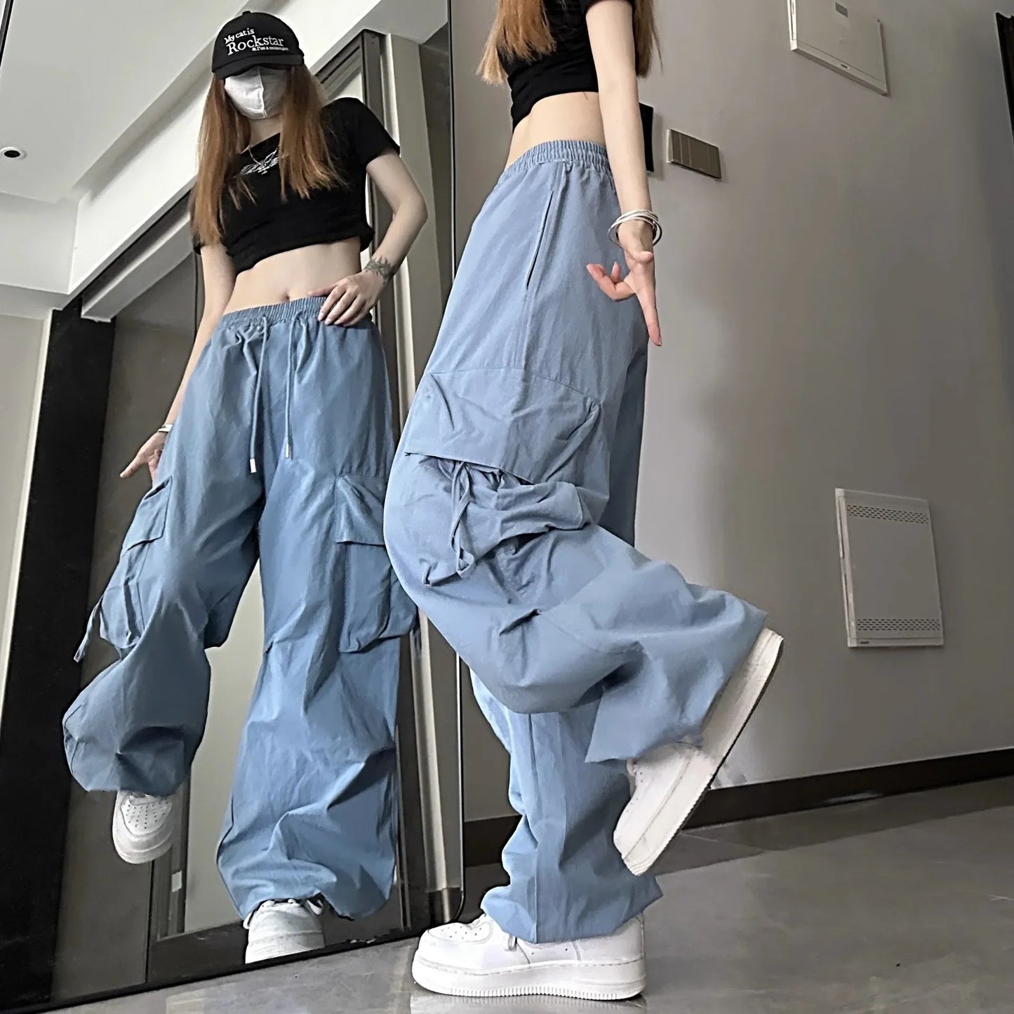 Hoge Taille Werkbroek Zomer Retro Stijl