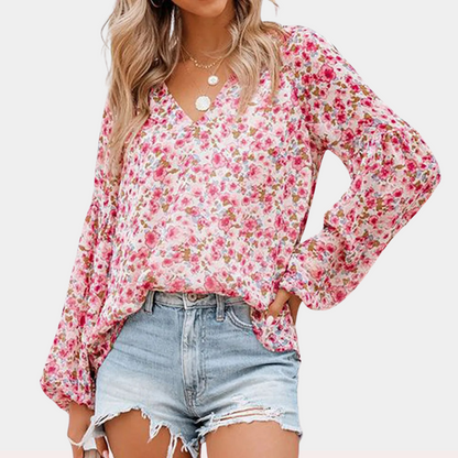 Dames Zomerblouse Bloemenprint Stijlvol - StudioMarella