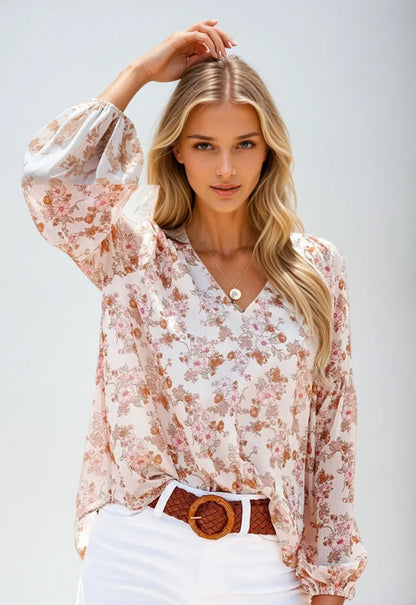 Vrouwen Blouse Bloemenprint Losse Fit Comfortabel