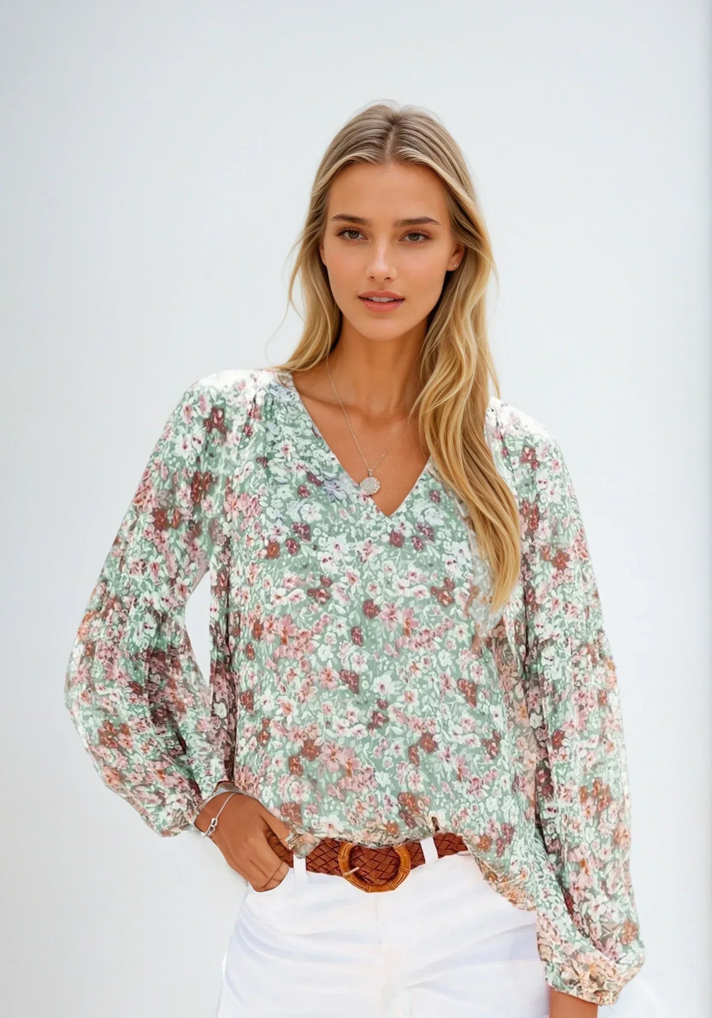 Vrouwen Blouse Bloemenprint Losse Fit Comfortabel