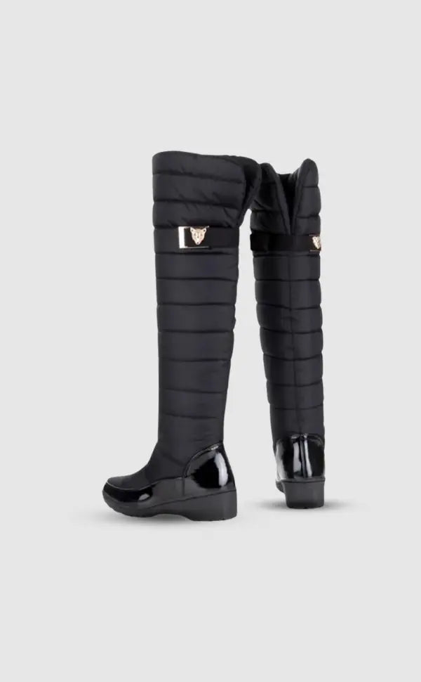 Overknee Laarzen Warm Zwart van Leer