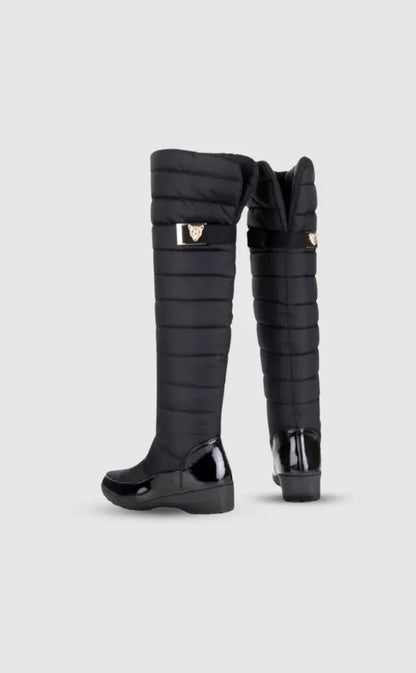 Overknee Laarzen Warm Zwart van Leer