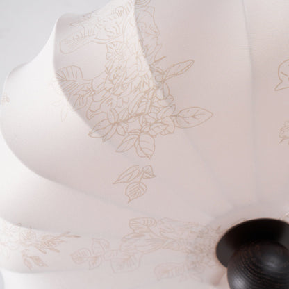 Anela Plafondlamp Walnoot met Beige Gevlochten Kap – Retro Scandinavische Hanglamp met Geïntegreerde LED – Dimbare Plafondverlichting