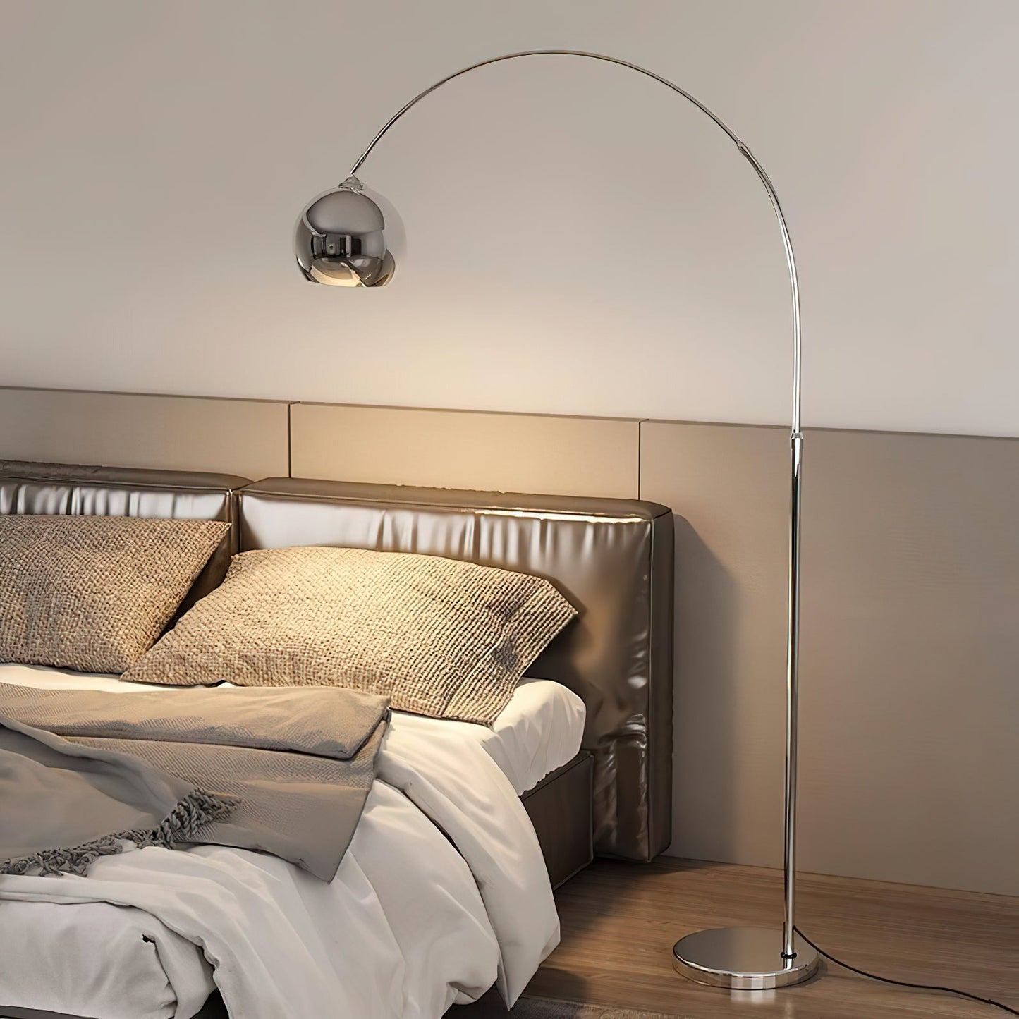 Verstelbare Vloerlamp Metaal Zwart Chroom Wit Telescopische Arm Leeslamp Modern Design