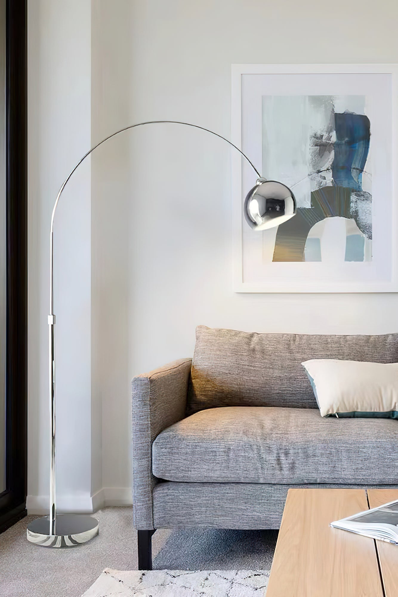 Verstelbare Vloerlamp Metaal Zwart Chroom Wit Telescopische Arm Leeslamp Modern Design