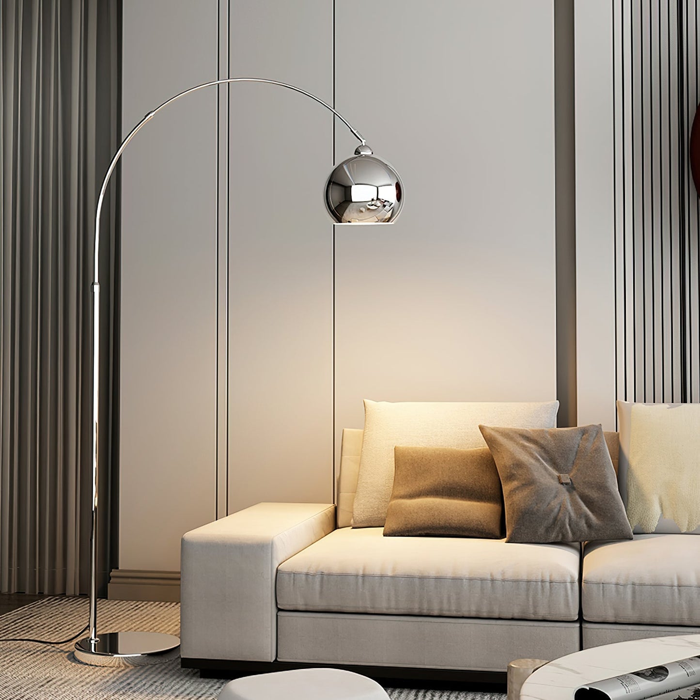 Verstelbare Vloerlamp Metaal Zwart Chroom Wit Telescopische Arm Leeslamp Modern Design