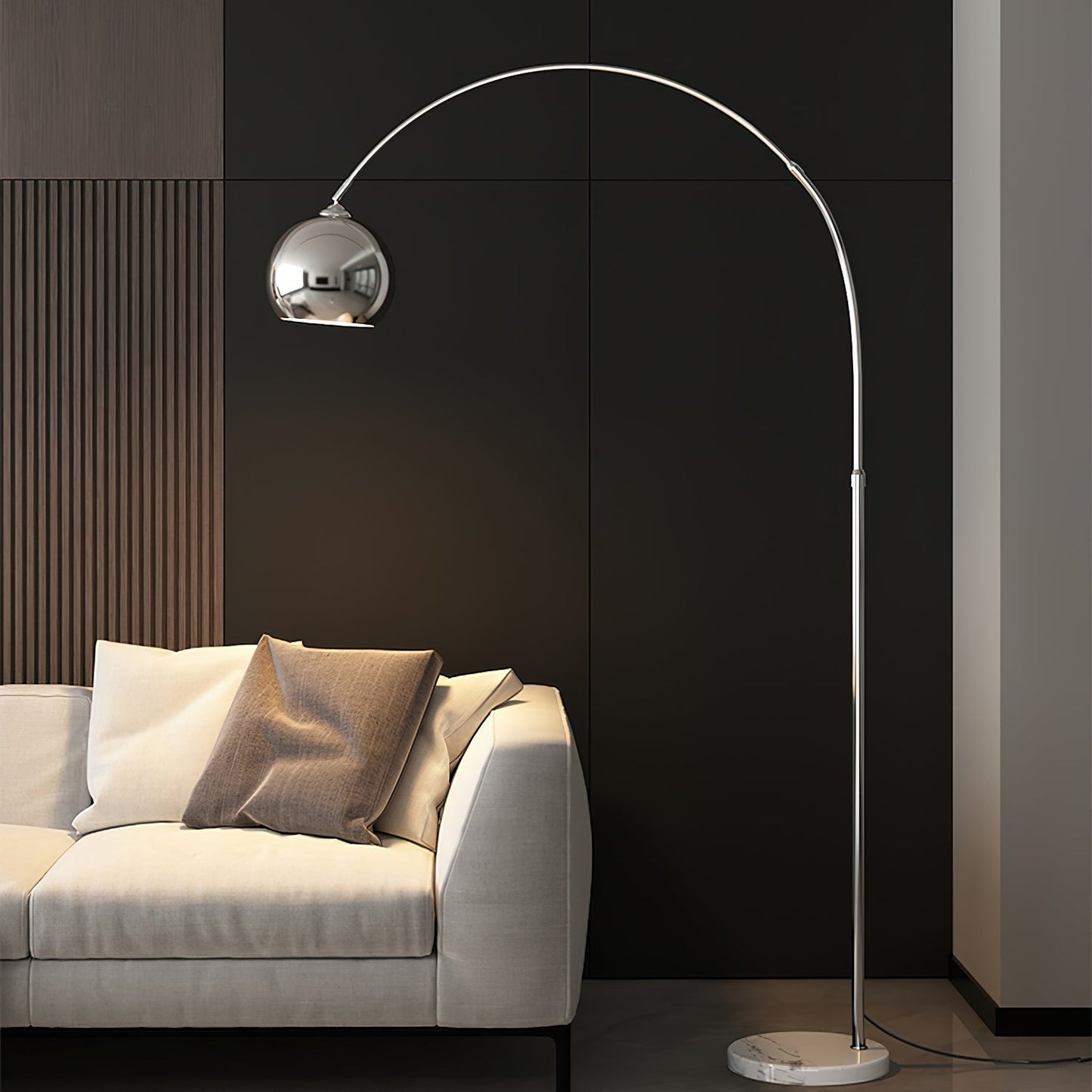 Verstelbare Vloerlamp Metaal Zwart Chroom Wit Telescopische Arm Leeslamp Modern Design
