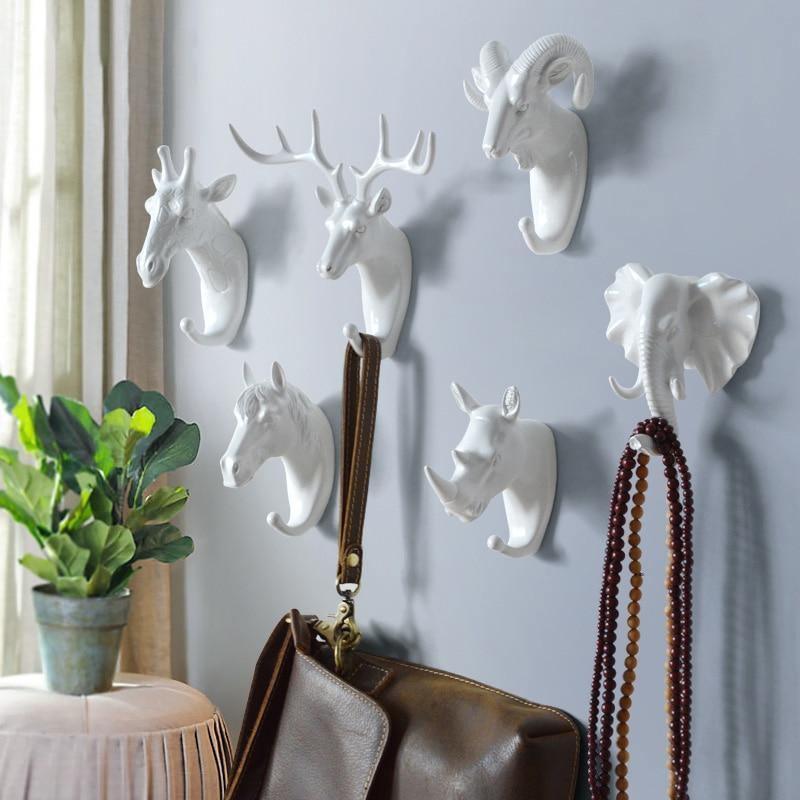 Wandhaken dieren resin goud decoratief kapstok haak hal badkamer sleutelhouder sieraden ophanghaken muur